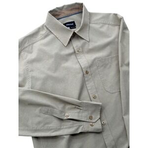 Marmot Mens Tan Textured Long Sleeve Button Up Hiking Shirt J43260 Size M